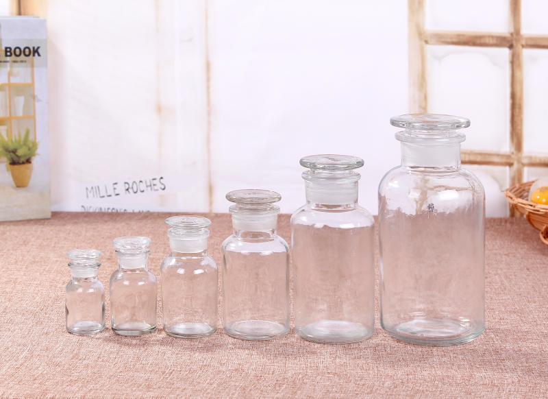 加厚磨口瓶广口玻璃透明化学药棉酒精瓶酒精灯实验室广口瓶密封罐 - 图1