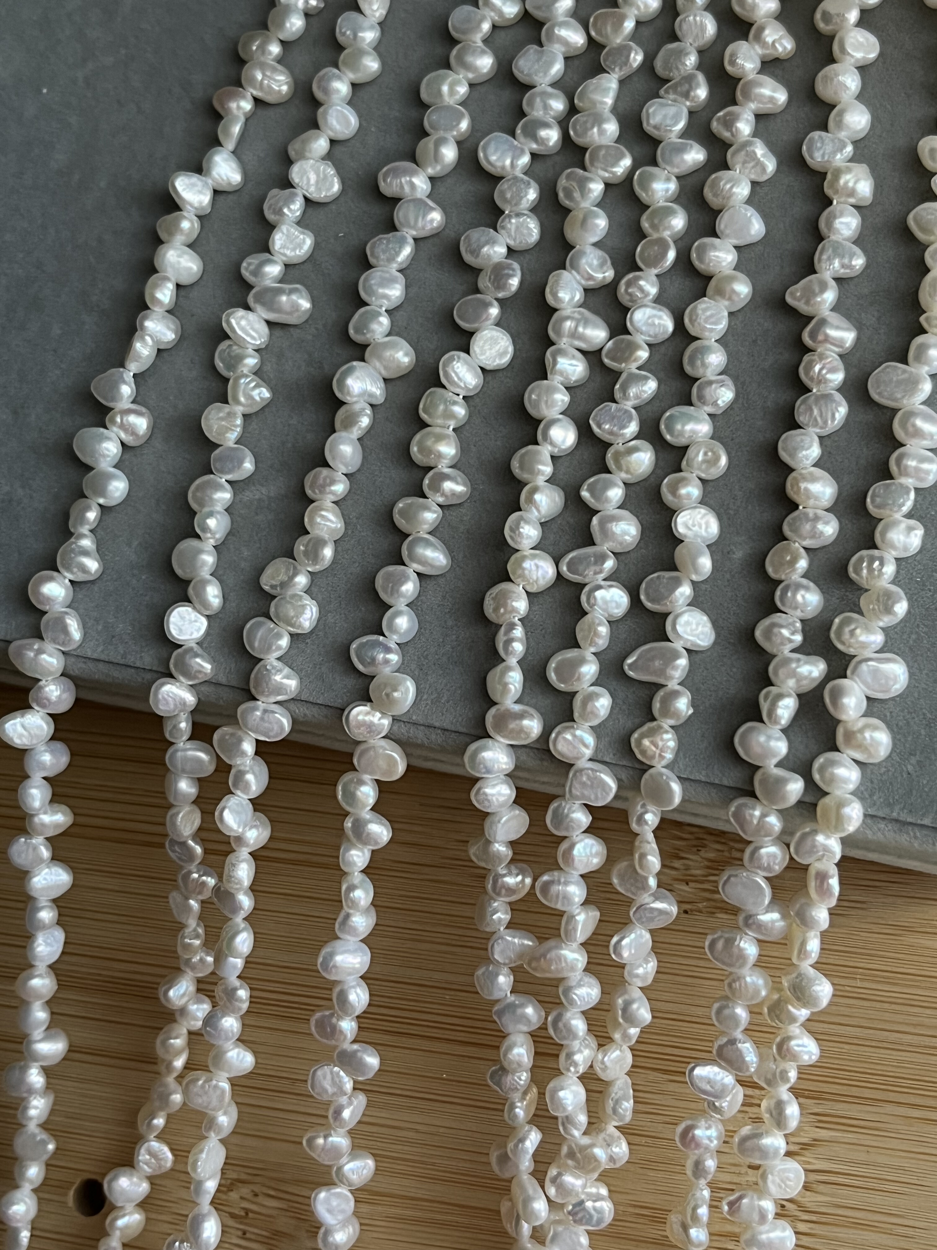 超好看的！强光天然3-4mm无核碎银子三七孔蕾丝半成品diy项链配件,淘宝优惠券,粉丝福利购,淘宝优惠卷