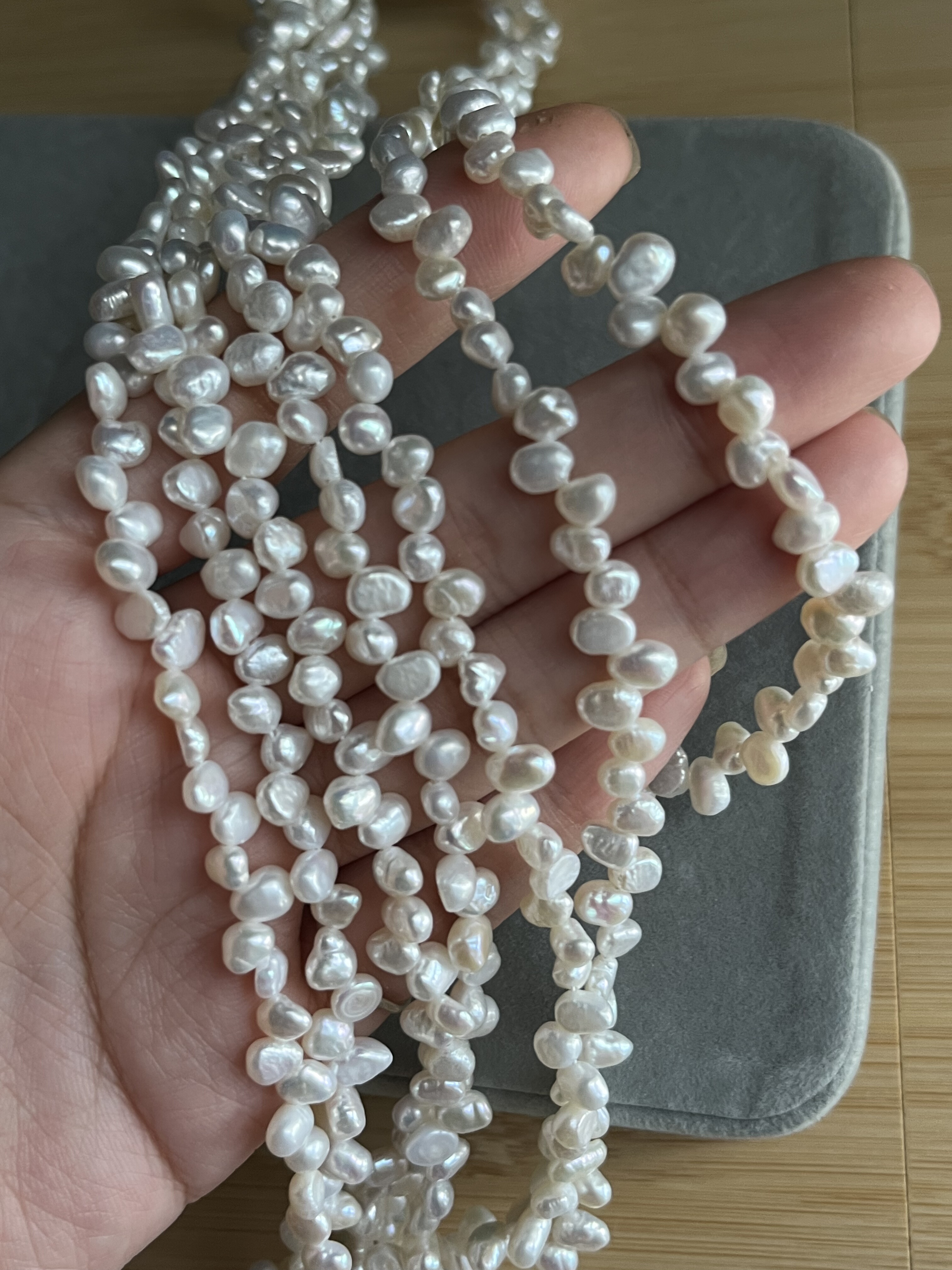 超好看的！强光天然3-4mm无核碎银子三七孔蕾丝半成品diy项链配件,淘宝优惠券,粉丝福利购,淘宝优惠卷