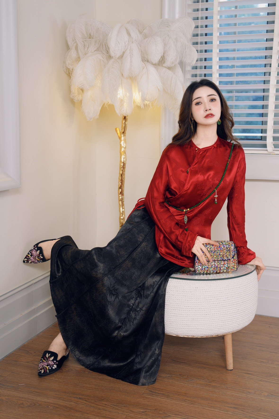 2025新款真丝提花衬衫独特内搭上衣新中式女装国风过年唐装,淘宝优惠券,粉丝福利购,淘宝优惠卷