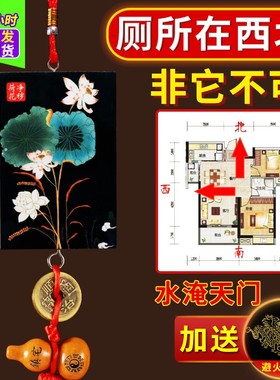 图对荷花厕所净秽鲤鱼在卫生间卧室挂件荷花化解牌西北角厨房大门