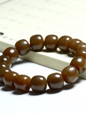 新疆和田玉且末红糖手链情侣手串