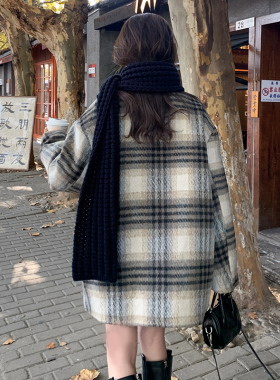 潮牌短款羽绒内胆毛呢外套女冬季
