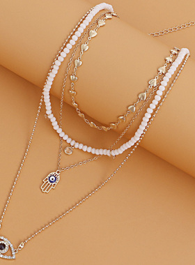 Norns诺伦斯合金镶钻项链民族风