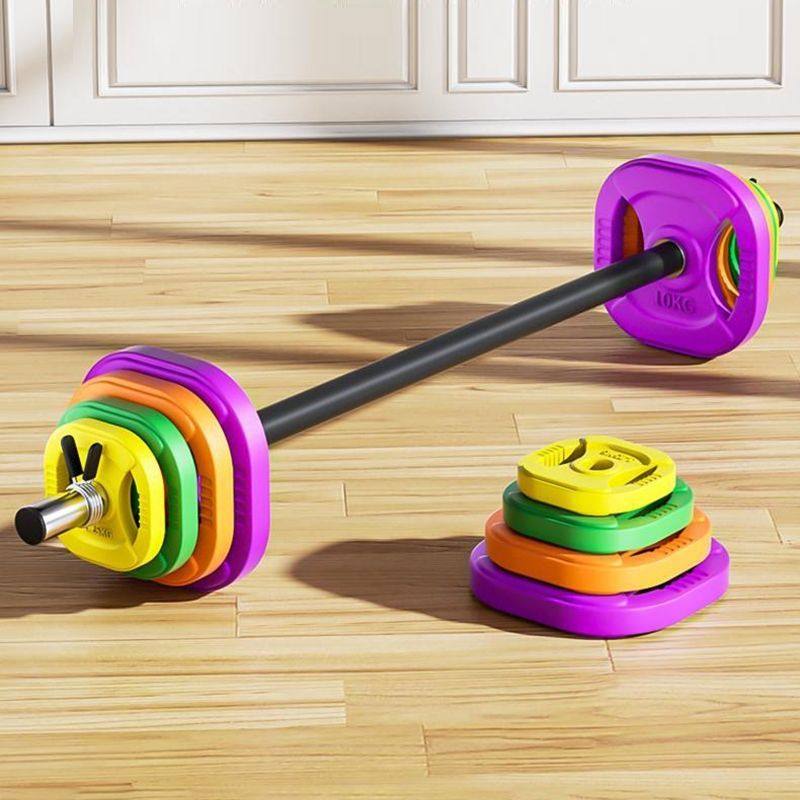 跳操杠铃套装男女士直杆举重深蹲臀桥健身器材家用健美塑身手抓片,淘宝优惠券,粉丝福利购,淘宝优惠卷