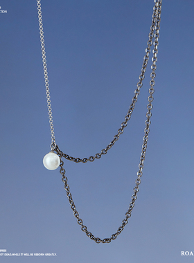 ROADLATIVE双层复古钛钢珍珠项链
