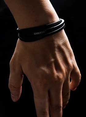 ROAD多层PU皮革chic风男士手链