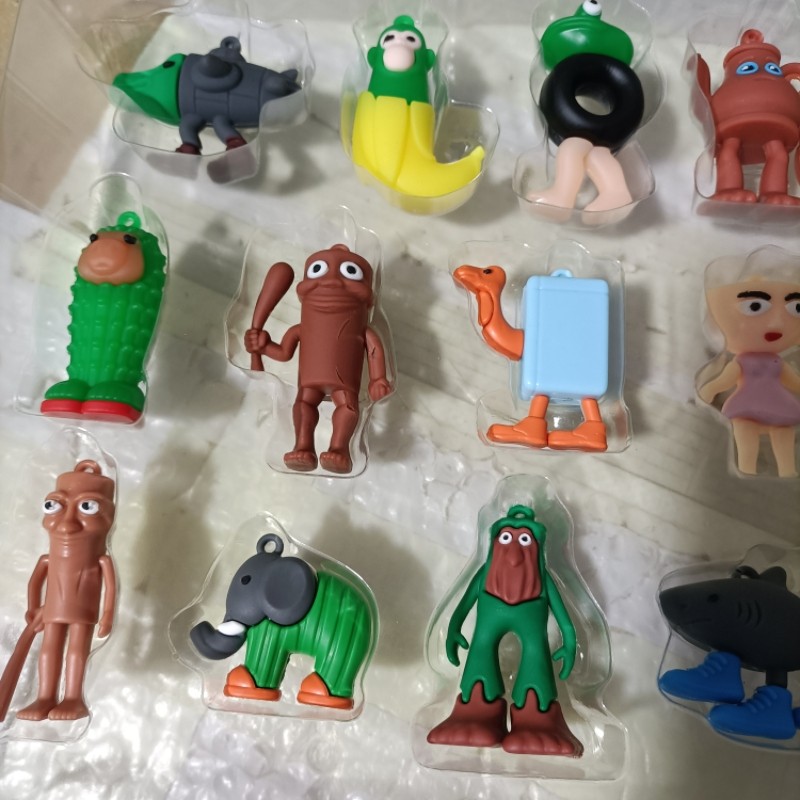 国外Ai山海经正版授权潮玩异兽软胶公仔穿鞋鲨鱼木棍人玩具套装 - 图3