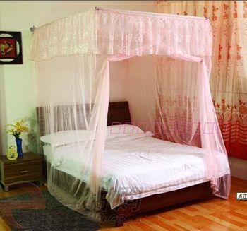 ການຂົນສົ່ງຟຣີ Dannusi rod fishing wall retractable bed curtain mosquito bracket bold stainless steel three-door mosquito net