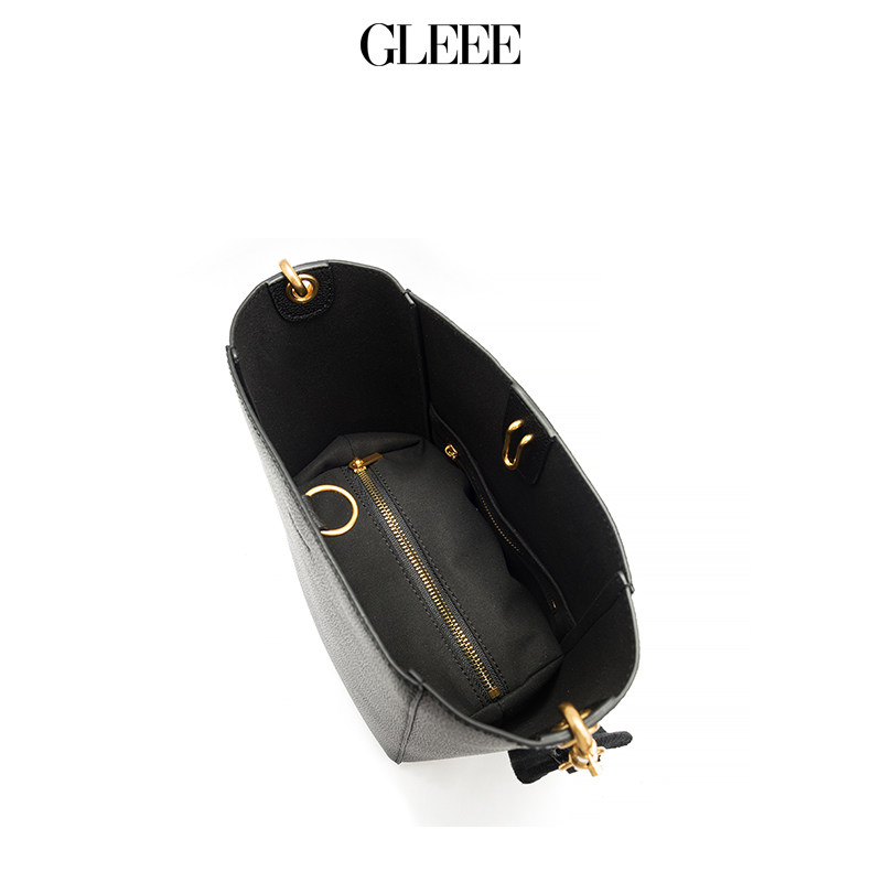 网红款gleee真皮2根宽肩带水桶包 gleee女士包袋