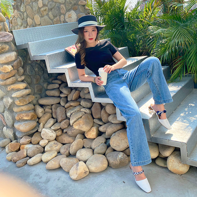 梵凯女短袖2020夏装新款黑色女t恤 梵凯T恤