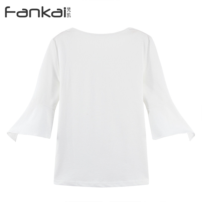 梵凯t恤女2020春装新款纯色打底衫 梵凯T恤