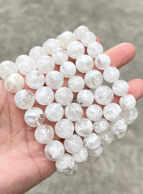 正品天然白雪花幽灵水晶手链