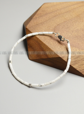 Ciel原创手作天然白松石手链