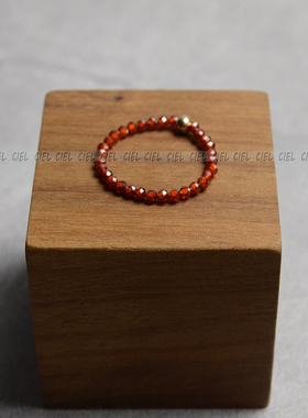 ciel原创手天然红色女十二月锆石