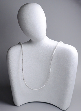 天然白松石项链锁骨链2mm圆珠