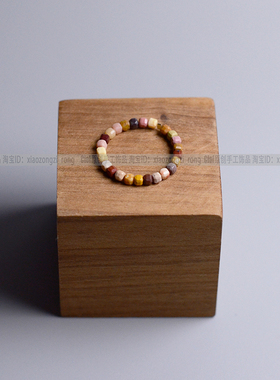 天然蛋黄石戒指2mm方糖珠