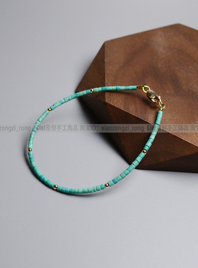 Ciel原创手工天然绿松石手链