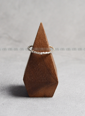 泰国纯银切面珠秀气风尾戒原创