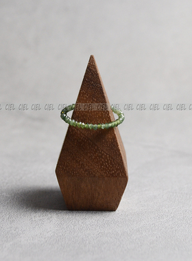 原创天然碧玉戒指飞碟珠切面2mm