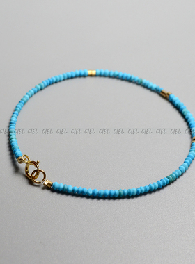 Ciel原创手工天然浅蓝绿松石