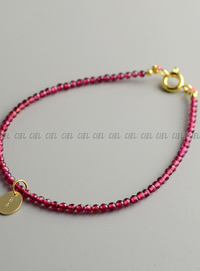 原创优化红宝石手链极细2mm切面