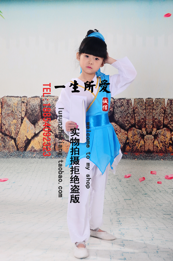 新款儿童读唐诗古装汉服书童表演服幼儿园弟子规舞蹈服游子吟演出-图1