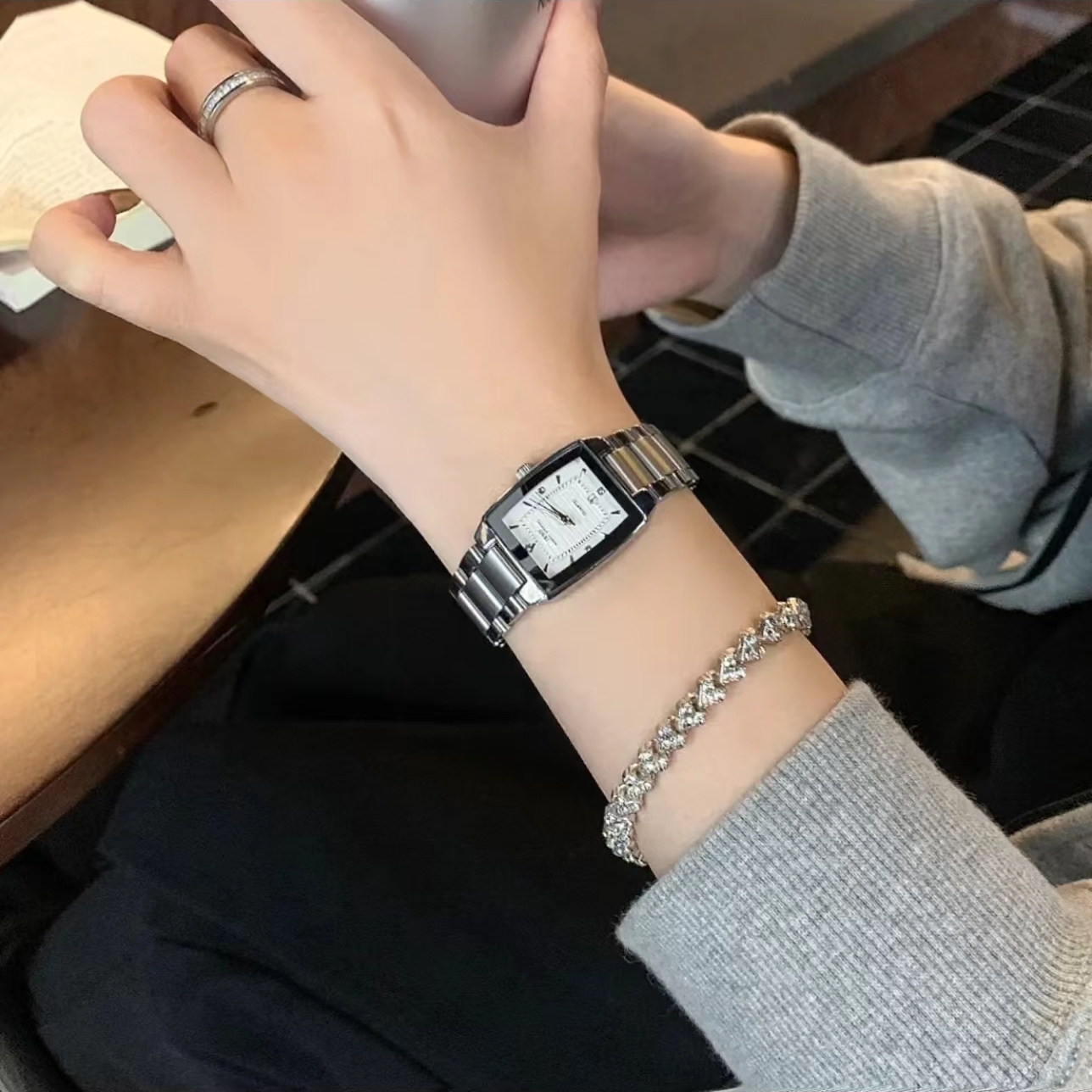 IBSO/爱彼思诺日历小方表时尚气质手表女小众设计百搭休闲轻奢女 - 图1