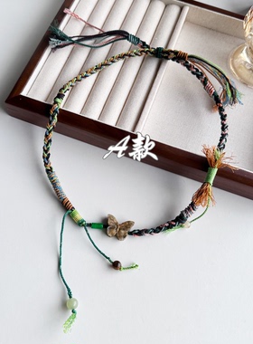 原创重工锁骨链手工编绳项链