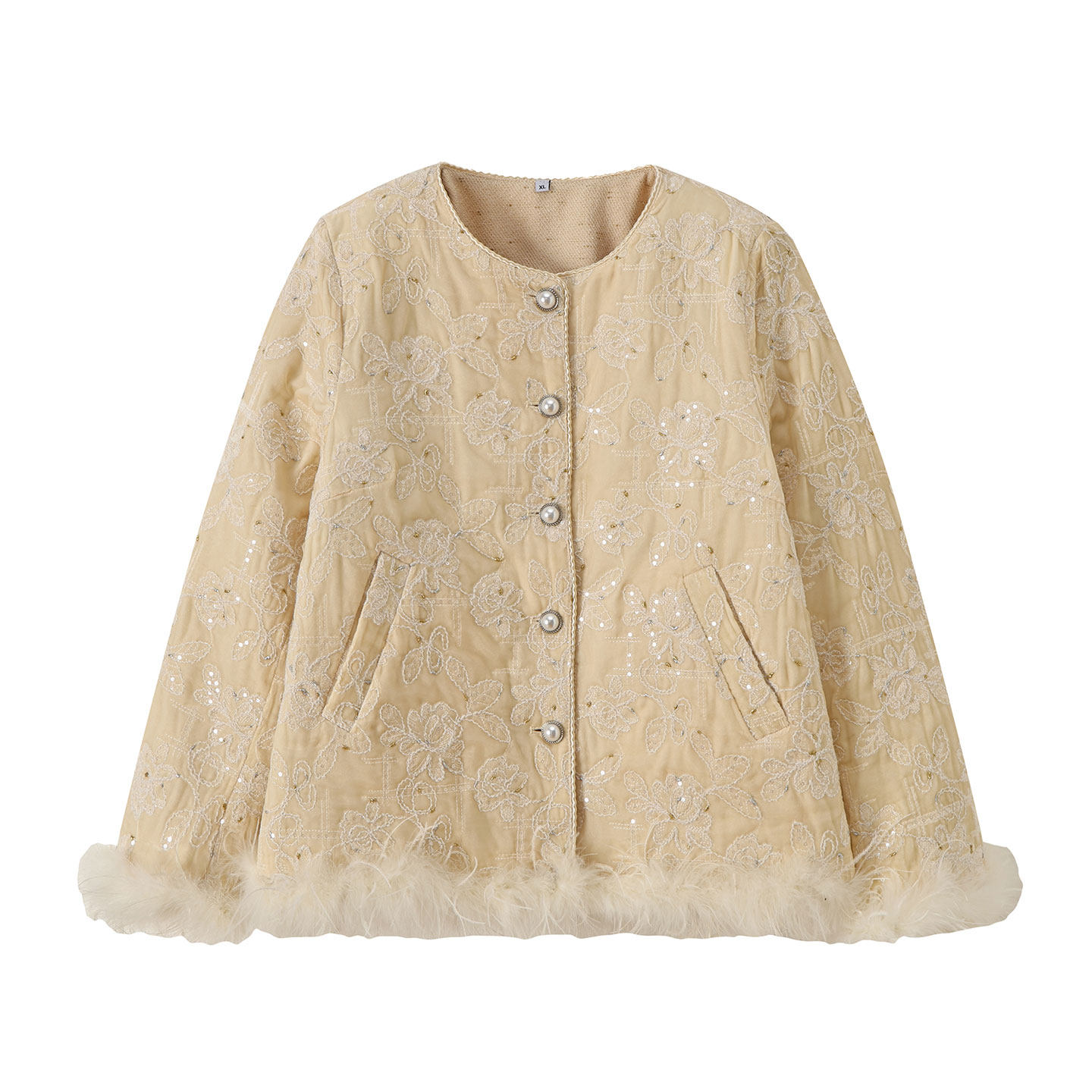 新中式外套2025冬季新款220斤胖mm大码气质显瘦夹棉保暖毛边外套,淘宝优惠券,粉丝福利购,淘宝优惠卷