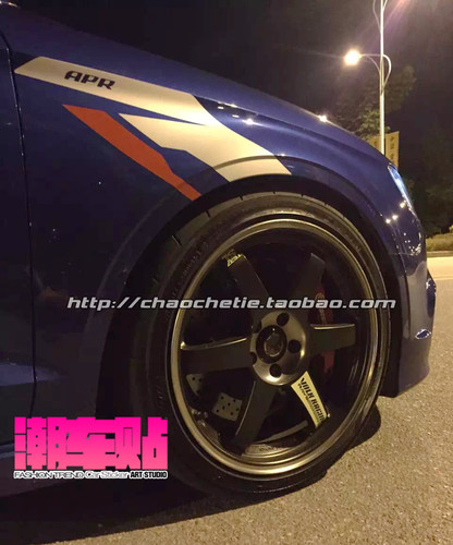 最速湾岸车贴适用奥迪VW大众A4尚酷高尔夫改装APR贴翼子板贴包邮 - 图3
