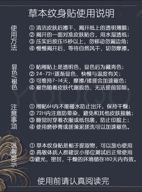 YOUQU有趣穿越逆境抵达繁星草本纹身贴女防水 3天显色持久2周