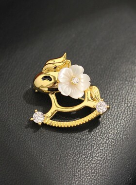 胸针精致高档独角兽可爱马首男女