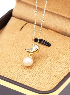 吊坠天然淡水珍珠立体小猫咪动物