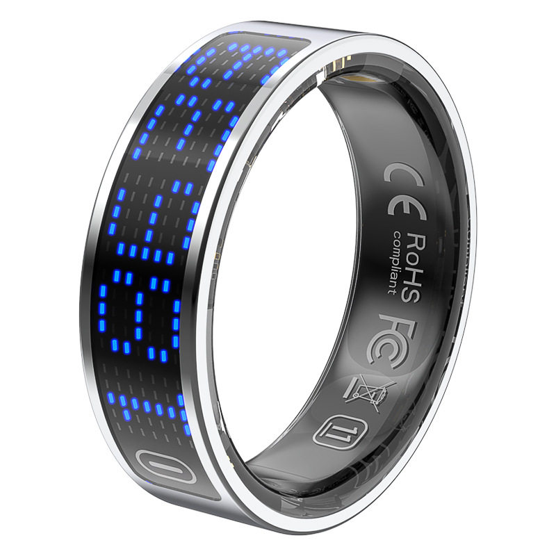 Cross-border smart ring K80 with display screen, step counting, sleep heart rate, blood oxygen health monitoring, time and battery
