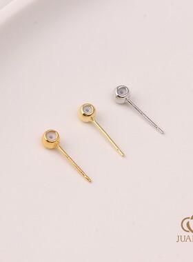 14K18K包金保色硅胶珠耳针
