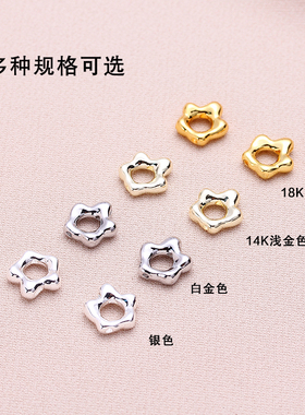 保色14k18k包金不规则套珠圈隔珠