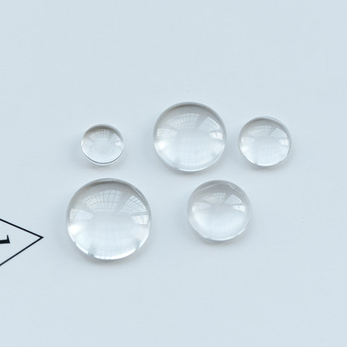 圆点胶手工diy饰品配件材料耳饰透明贴片低弧正圆水晶玻璃贴戒面 - 图1