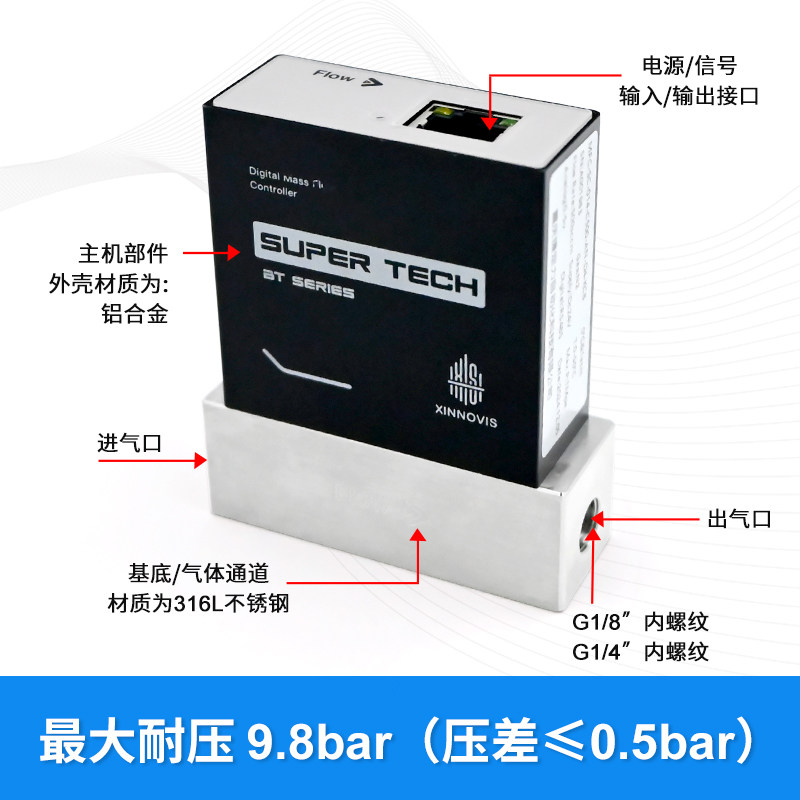 气体质量流量控制器MFC-SC触摸显示器可定制微小气体流量计高精度