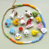 Маленькие животные глазированные бусины, утиная собака, лягушка, витрины свинины, материалы для ювелирных аксессуаров ручной работы ручной работы материалы