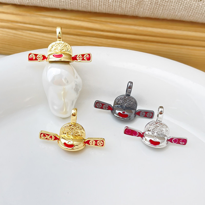 真金电镀保色包金财神帽DIY手工饰品手链项链资质巴洛克插针配件,淘宝优惠券,粉丝福利购,淘宝优惠卷