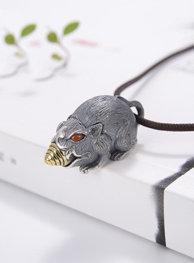 925银精工银吐宝鼠神鼬挂件