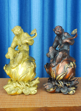 铜猴子摆件招财生肖猴礼品可开票