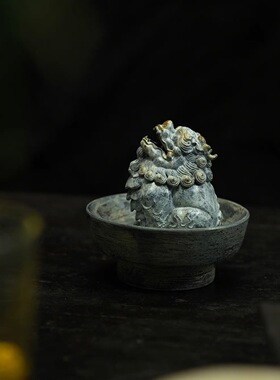 敦煌合作款 纯铜貔貅香炉家用室内熏香器塔香盘香家居中式茶摆件