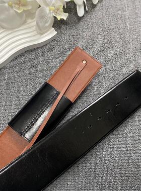 简约皮介子腰封真皮宽腰带女时尚百搭装饰腰封黑色皮带