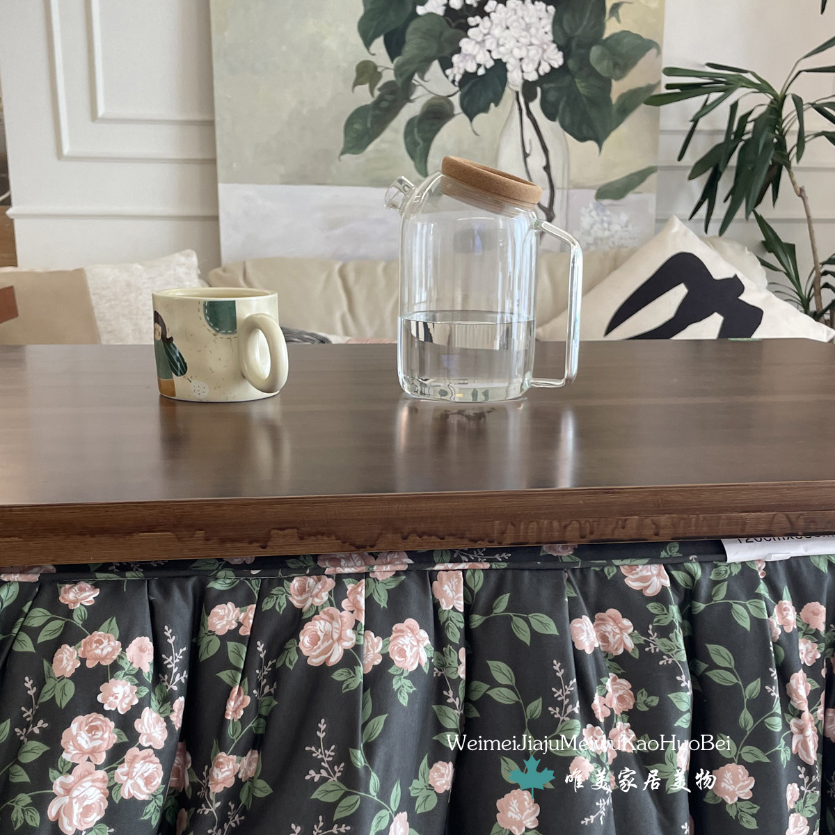 新款加厚可拆洗脱胆简约烤火被罩烤火架罩电暖炉套烤火被罩取暖桌 - 图3