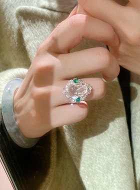 天然貔貅戒指玉新中式国风