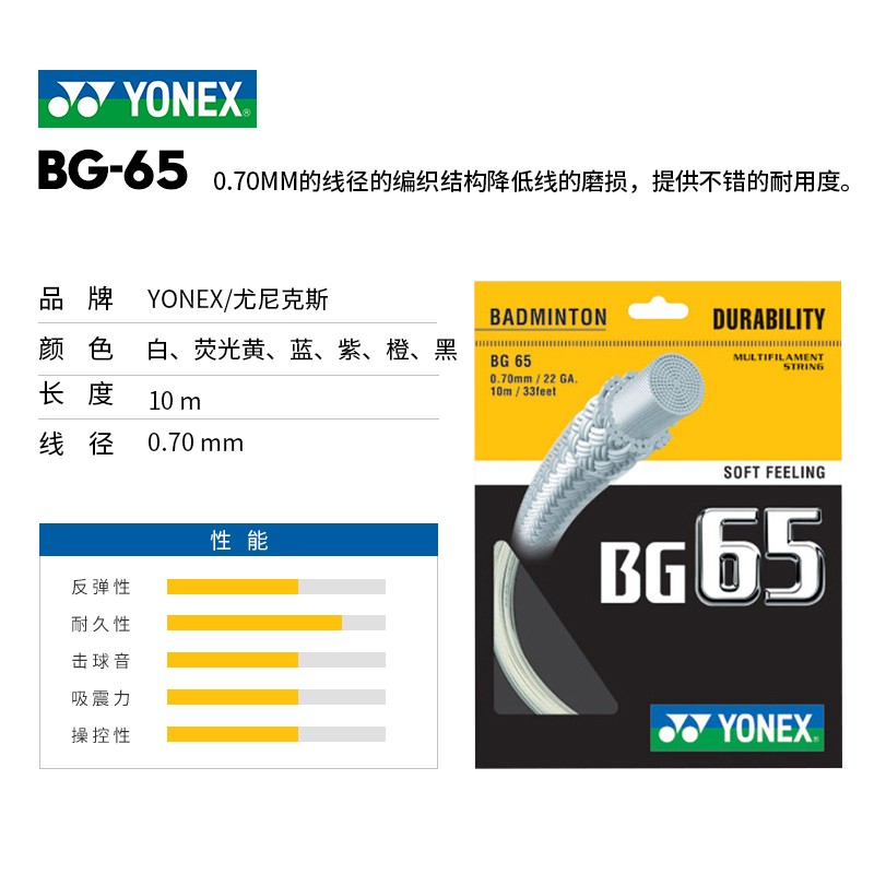 YONEX YY BG65 BG65TI BG70 BG95 BG68 BG80 BG80P BG66羽毛球线 - 图0