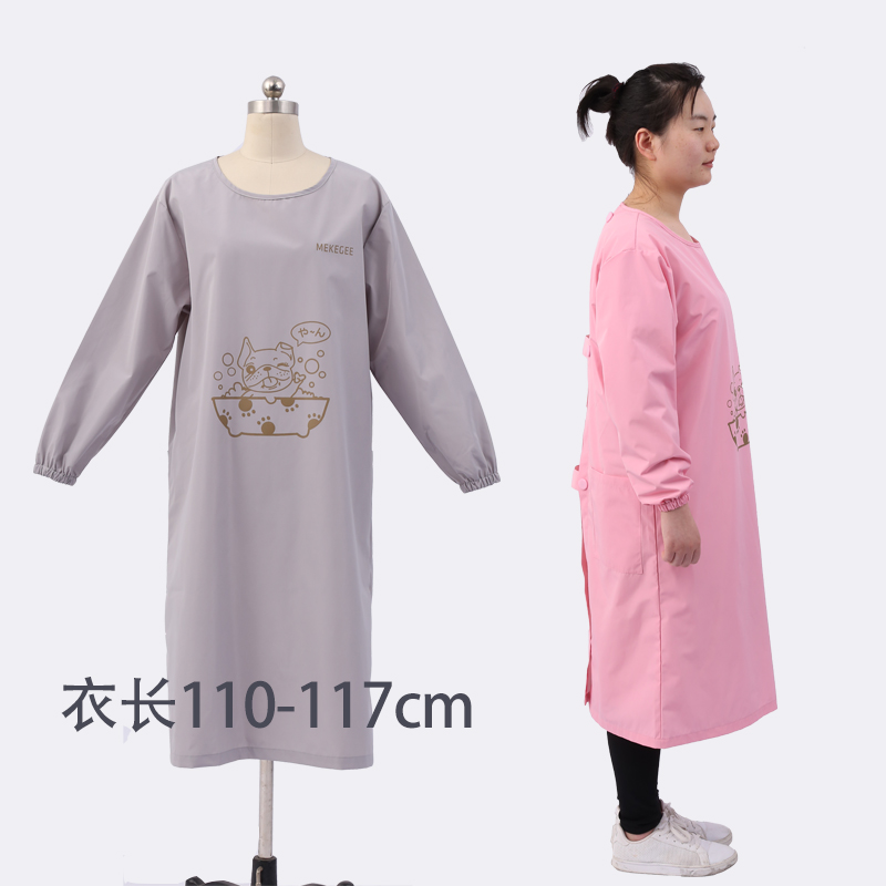 麦壳家宠物店美容师工作服防水防毛透气给狗猫洗澡衣服围裙剪毛-图0