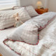 Pastoral style flower full cotton wash cotton four-piece set